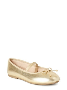 Toddler//Little Kid//Big Kid Dance Class Gold Ballet Flat